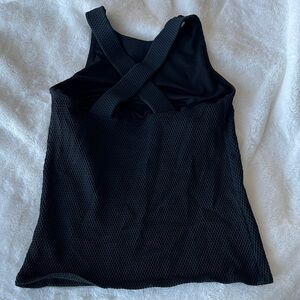 Black Sleeveless Mesh Top Sports Bra
